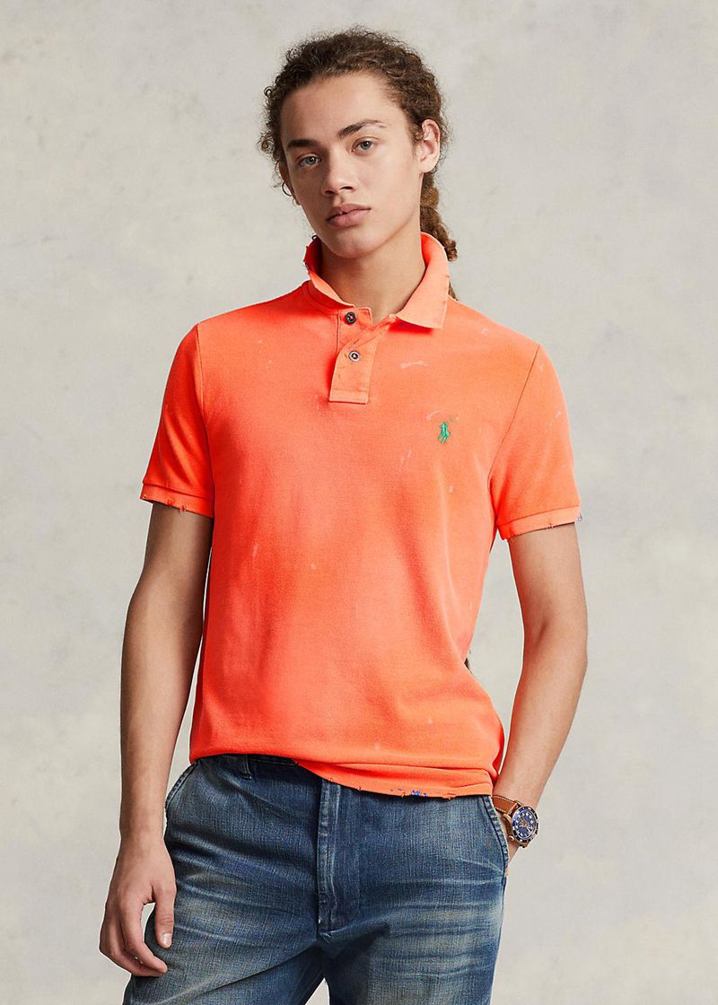 Poleras Polo Polo Ralph Lauren Hombre Classic Fit Mended Mesh Chile Naranjas TQJXC-2849